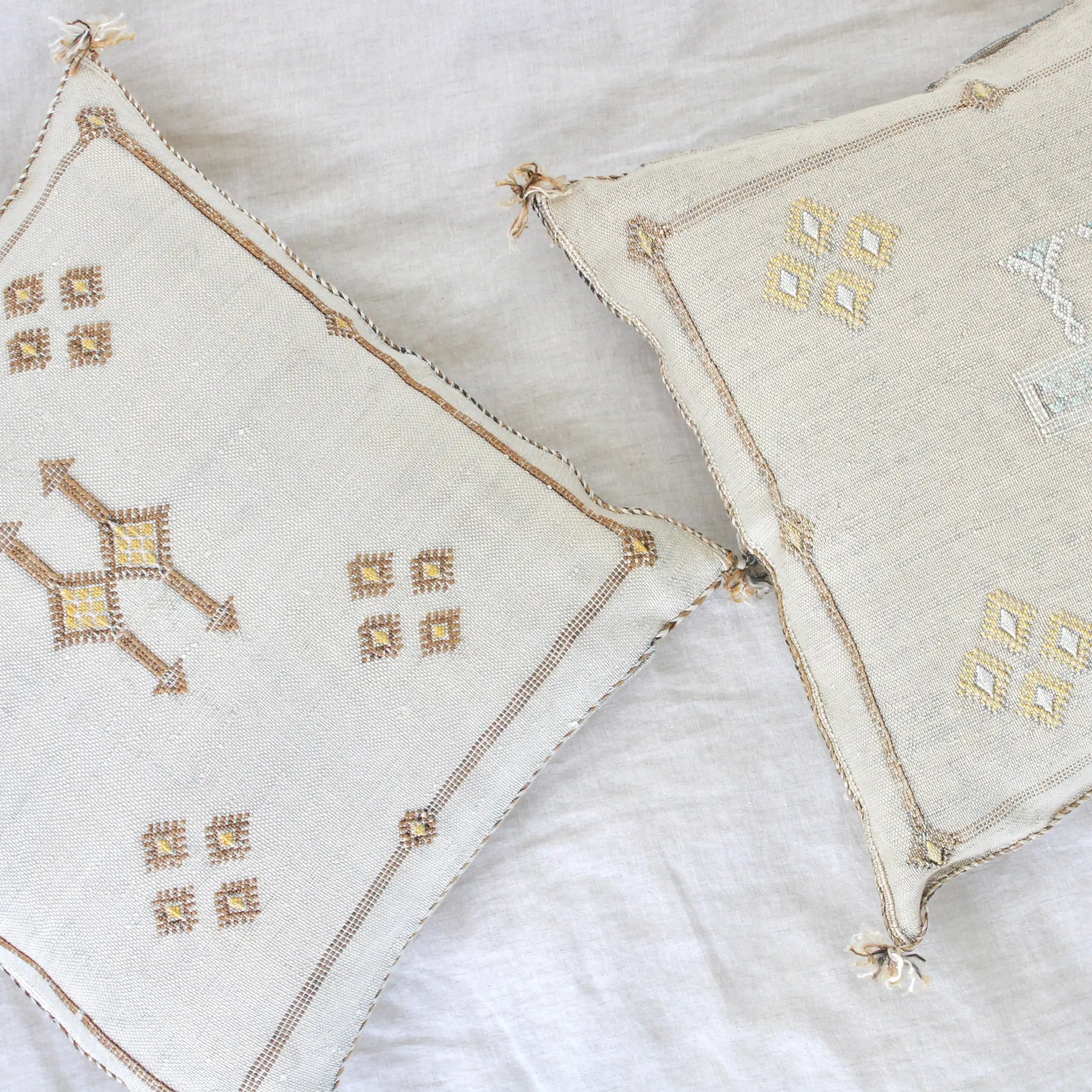 MOROCCO: OffWhite Premium Square Cactus Silk Cushion Cover