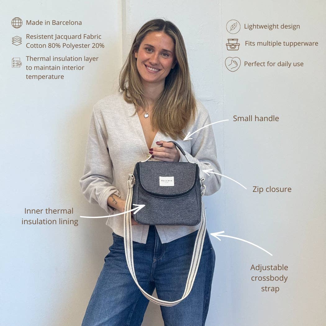 Sac isotherme jacquard bleu et crème- d’Espagne