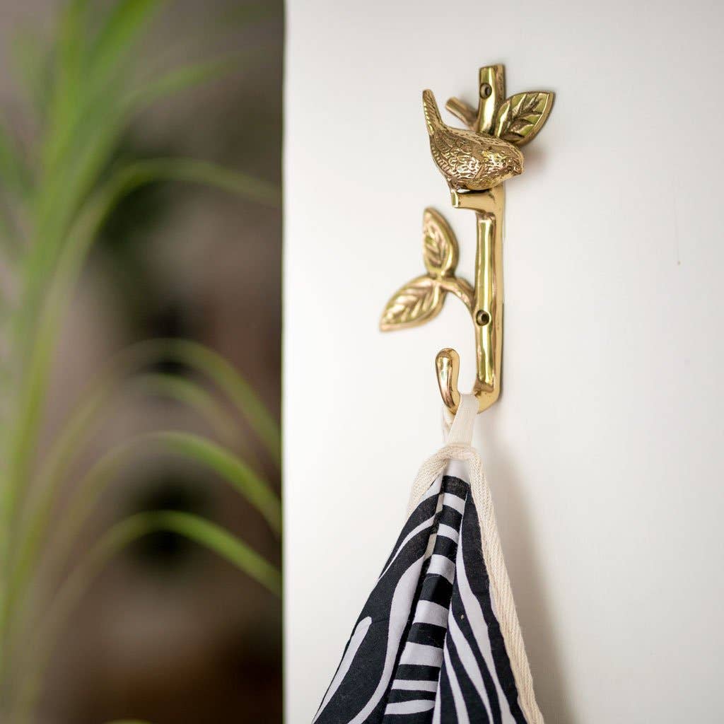 Brass hook bird