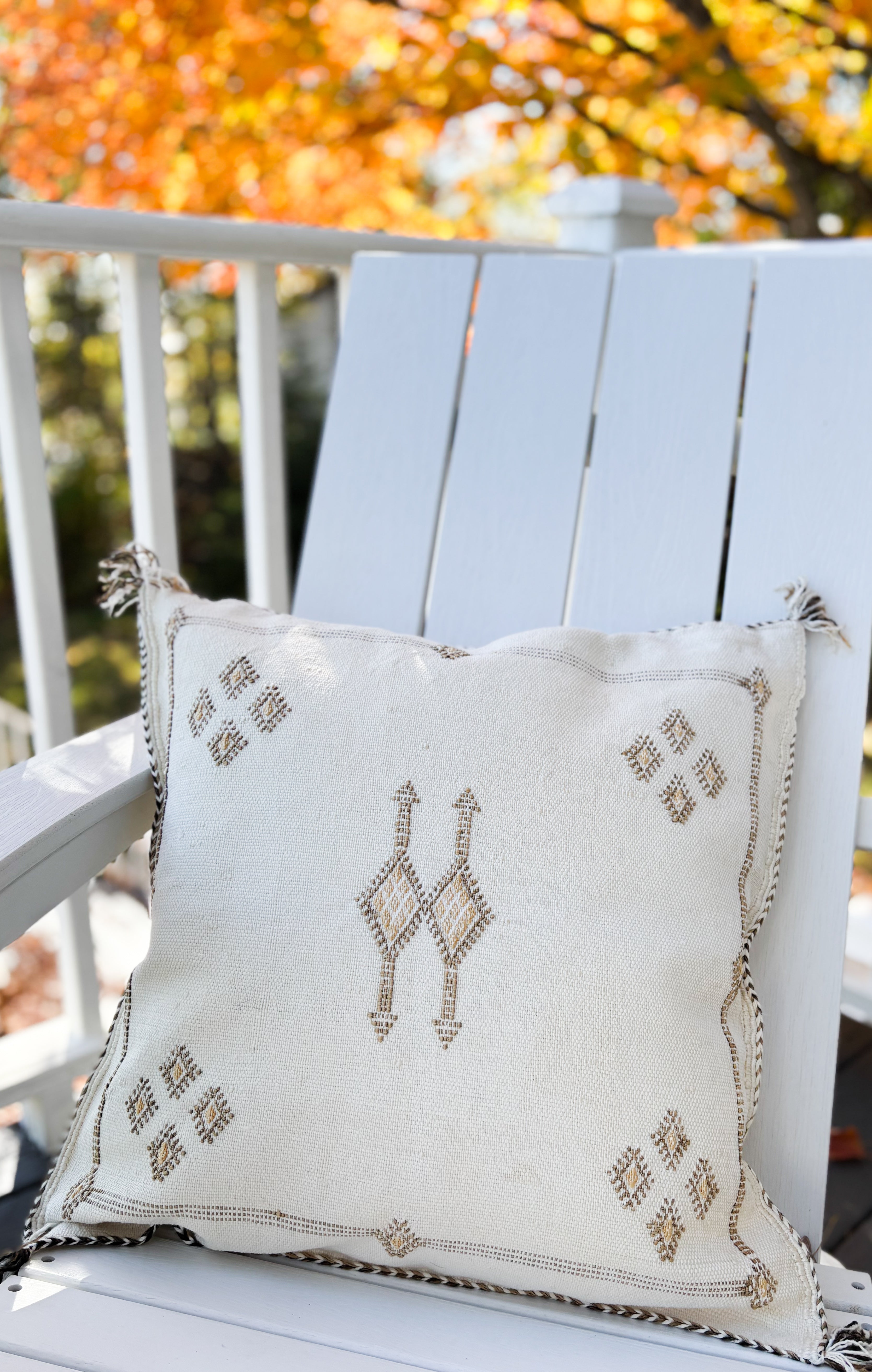 MOROCCO: OffWhite Premium Square Cactus Silk Cushion Cover