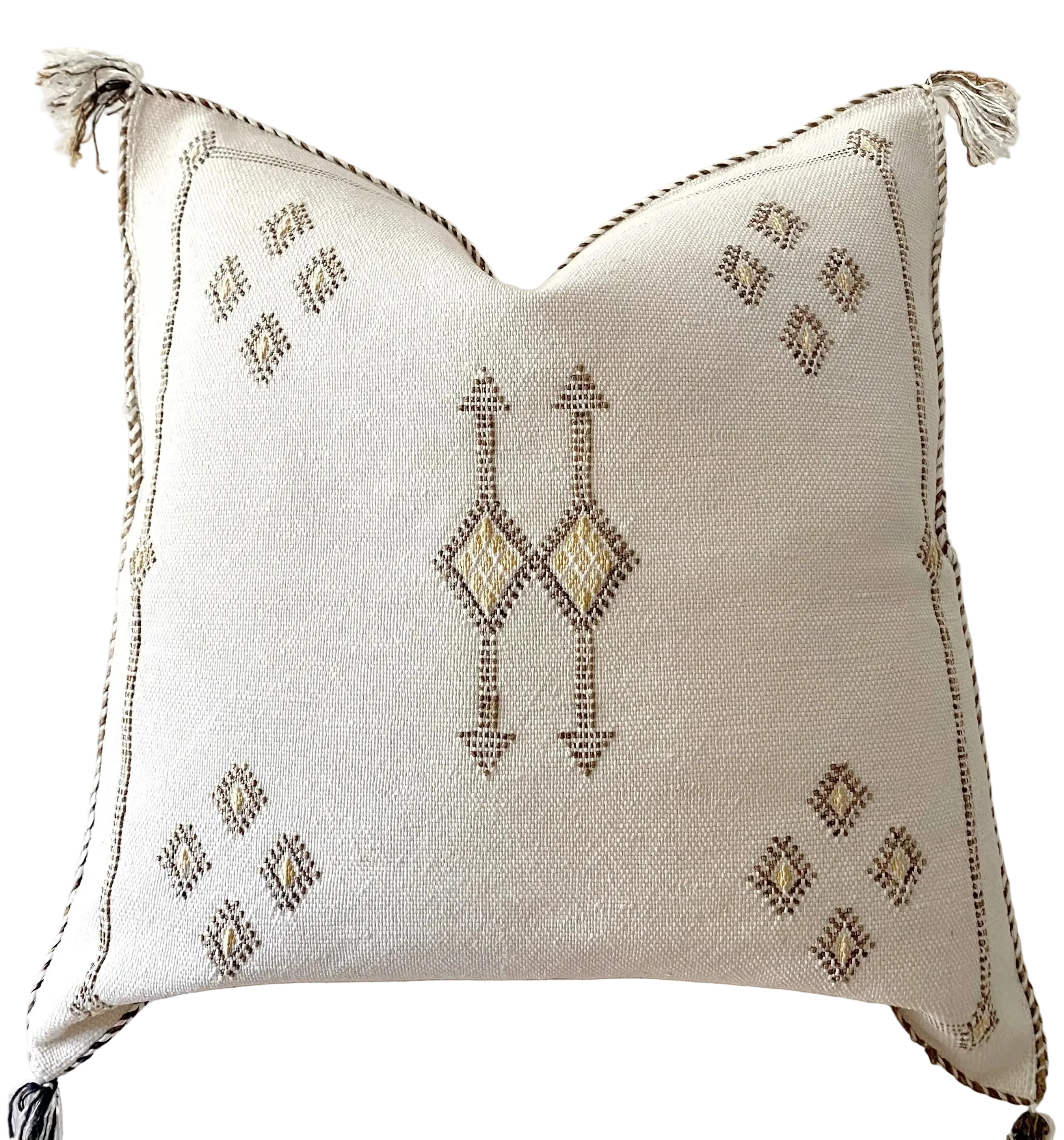 MOROCCO: OffWhite Premium Square Cactus Silk Cushion Cover
