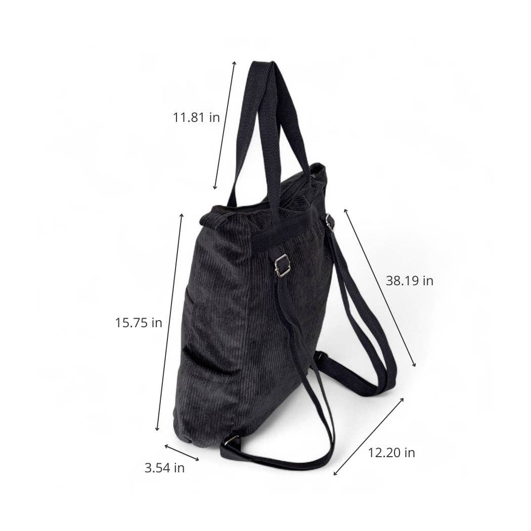 Sac à dos convertible en velours gris d’Espagne