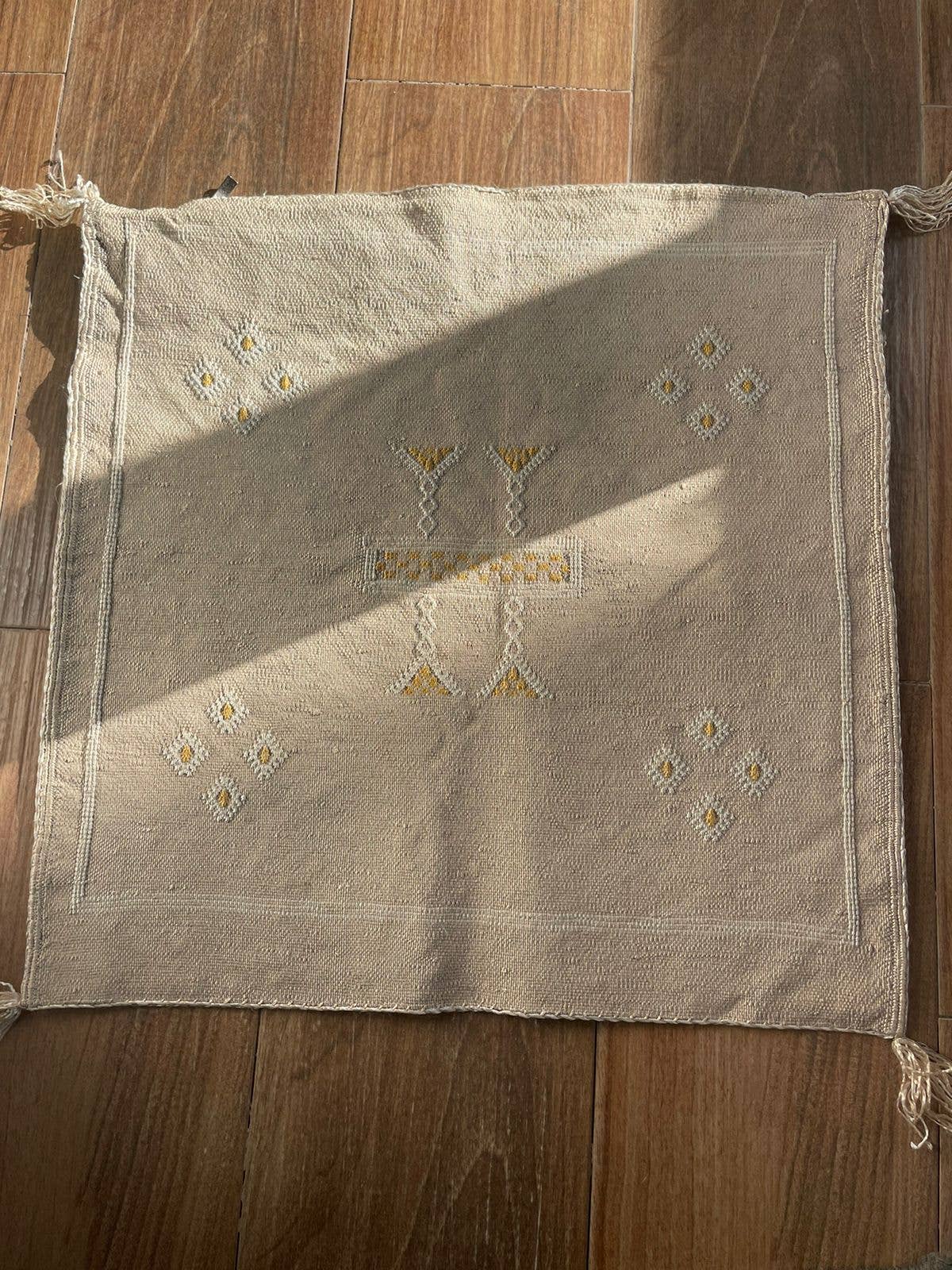 MOROCCO: Premium Square Grey Cactus Silk Cushion Cover