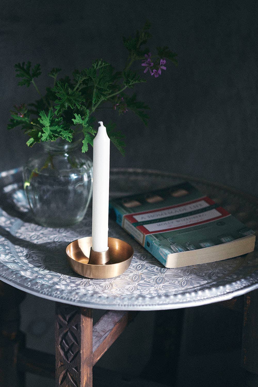 Japan: Brass candlestick