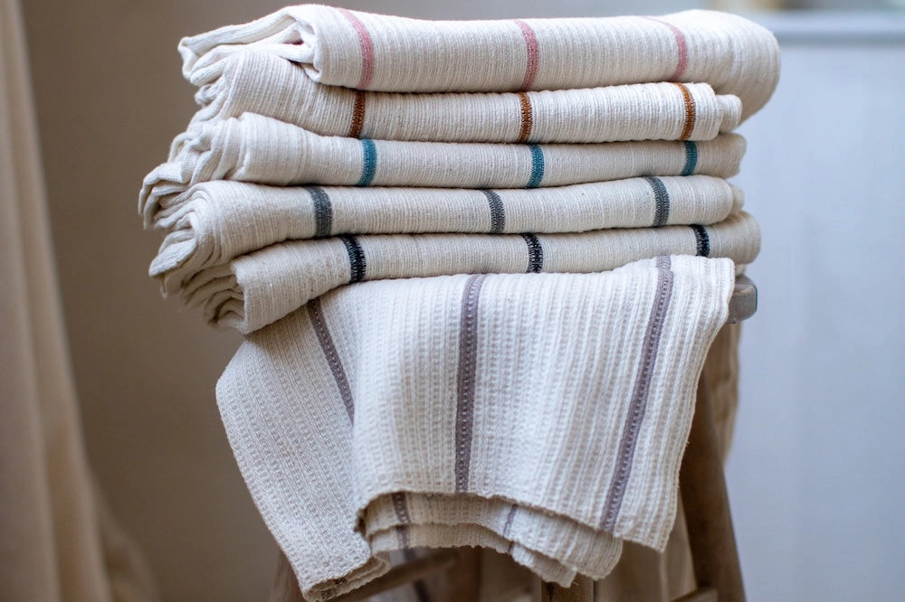 Serviette de bain gaufrée tissée en coton d'Éthiopie