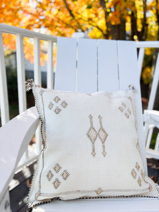 MOROCCO: OffWhite Premium Square Cactus Silk Cushion Cover