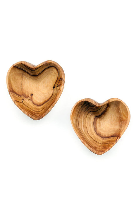 KENYA: Mini heart-shaped bowl made of olive wood