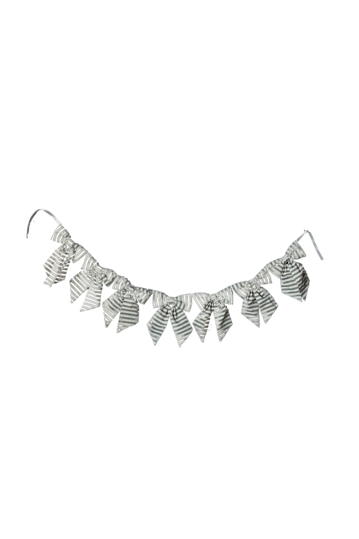 Charcoal striped knot garland with a thin gold stripe