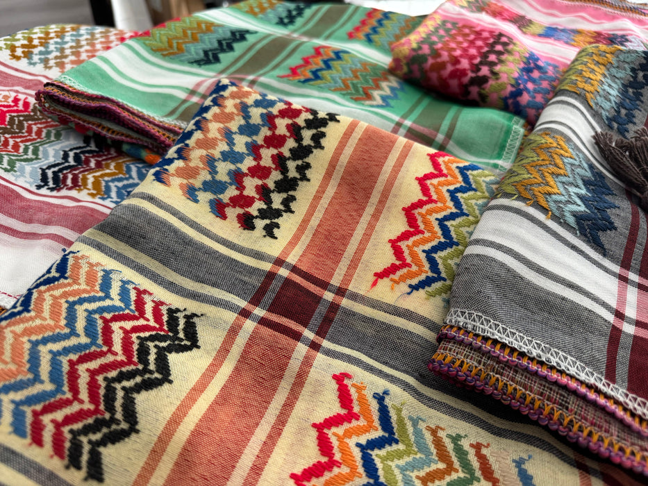 Vibrant White Kufiya (Keffiyeh) | Made in Jordan