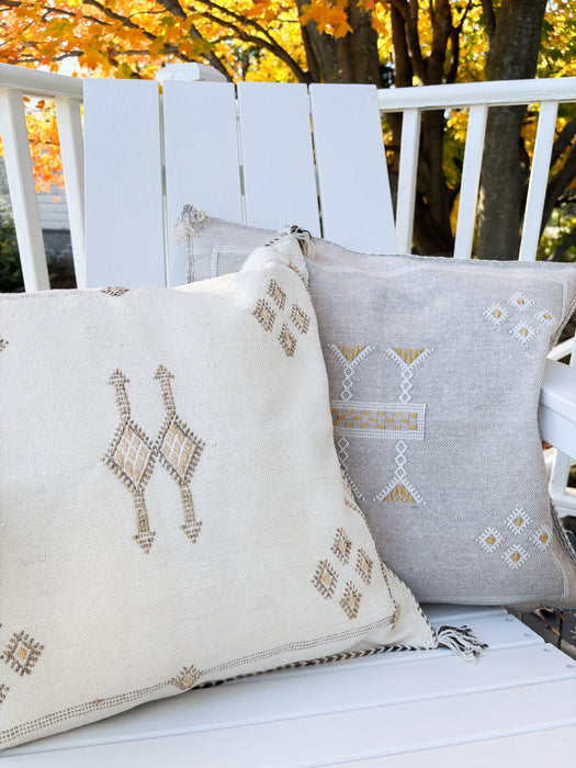 MOROCCO: OffWhite Premium Square Cactus Silk Cushion Cover