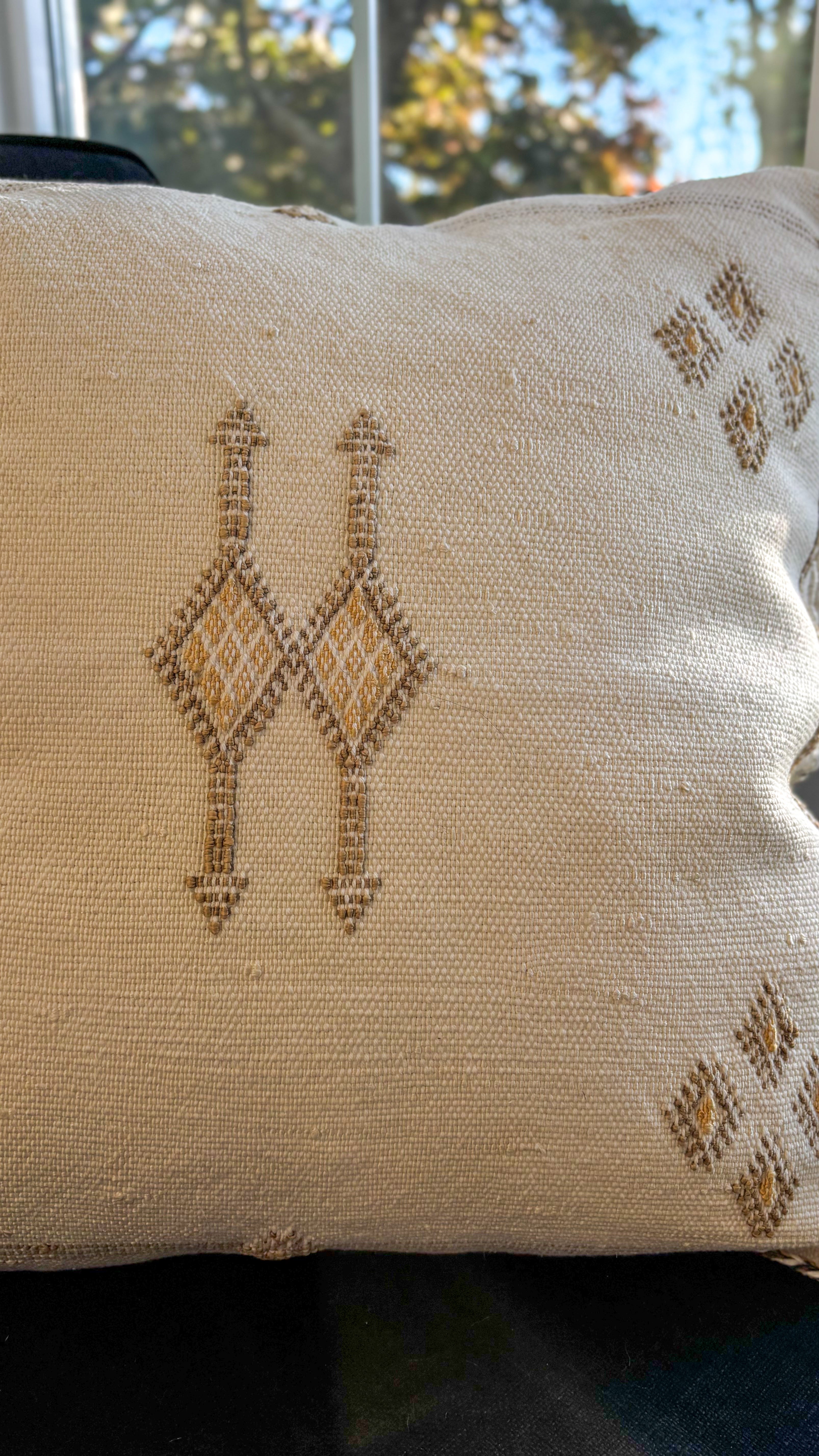 MOROCCO: OffWhite Premium Square Cactus Silk Cushion Cover