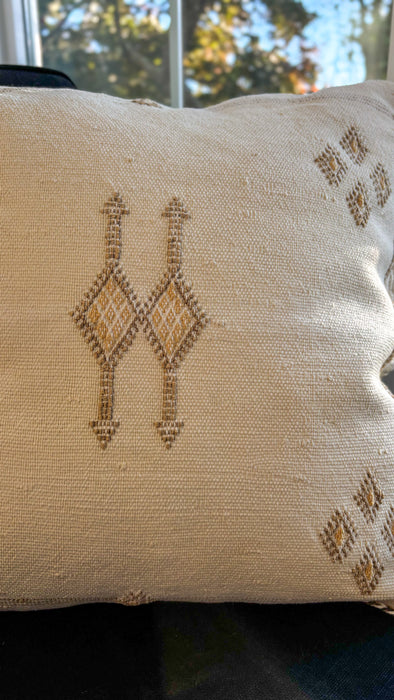 MOROCCO: OffWhite Premium Square Cactus Silk Cushion Cover