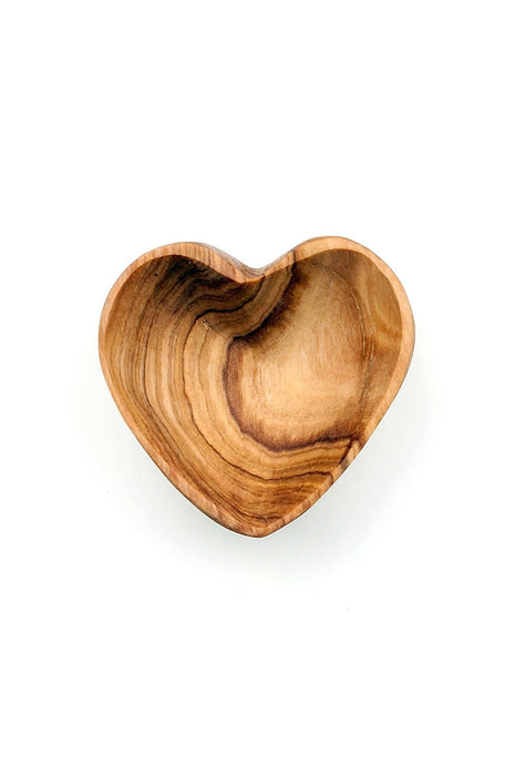 KENYA: Mini heart-shaped bowl made of olive wood