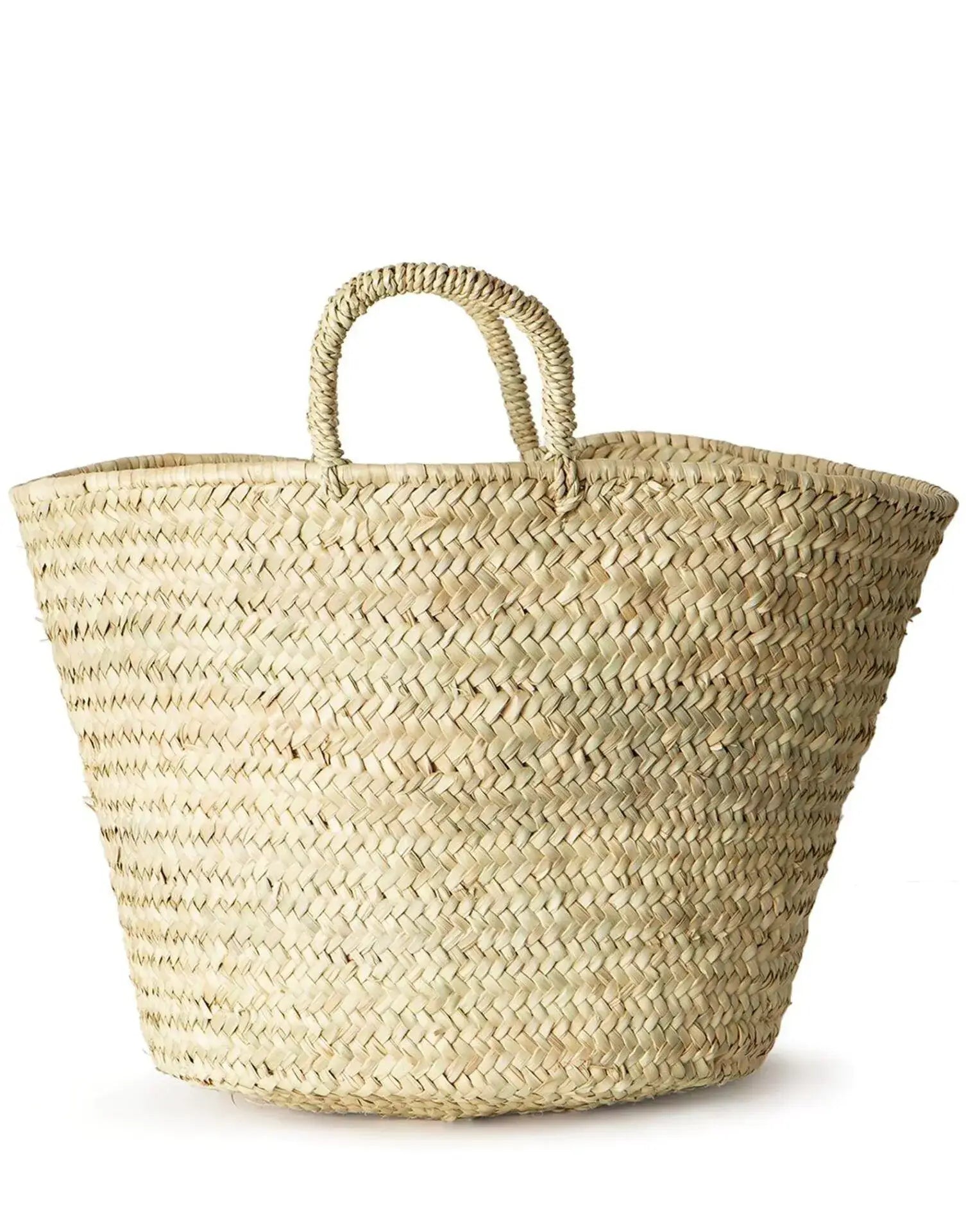 Panier marocain en paille tressée.