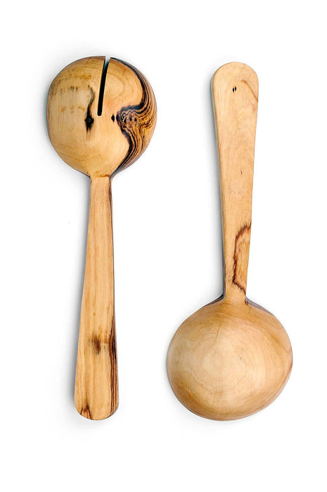 KENYA: Wild Olive and Bone Pendulum Salad Servers