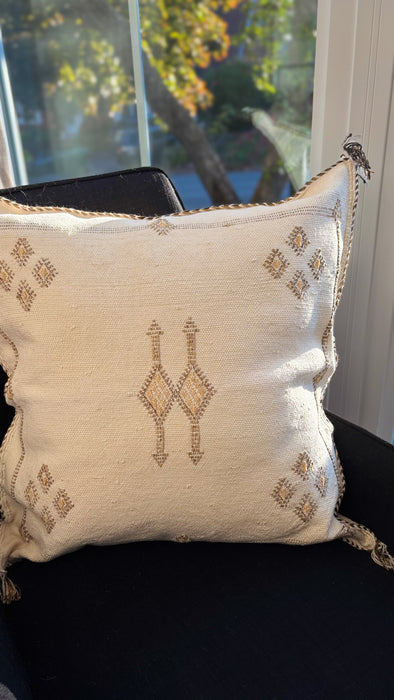 MOROCCO: OffWhite Premium Square Cactus Silk Cushion Cover