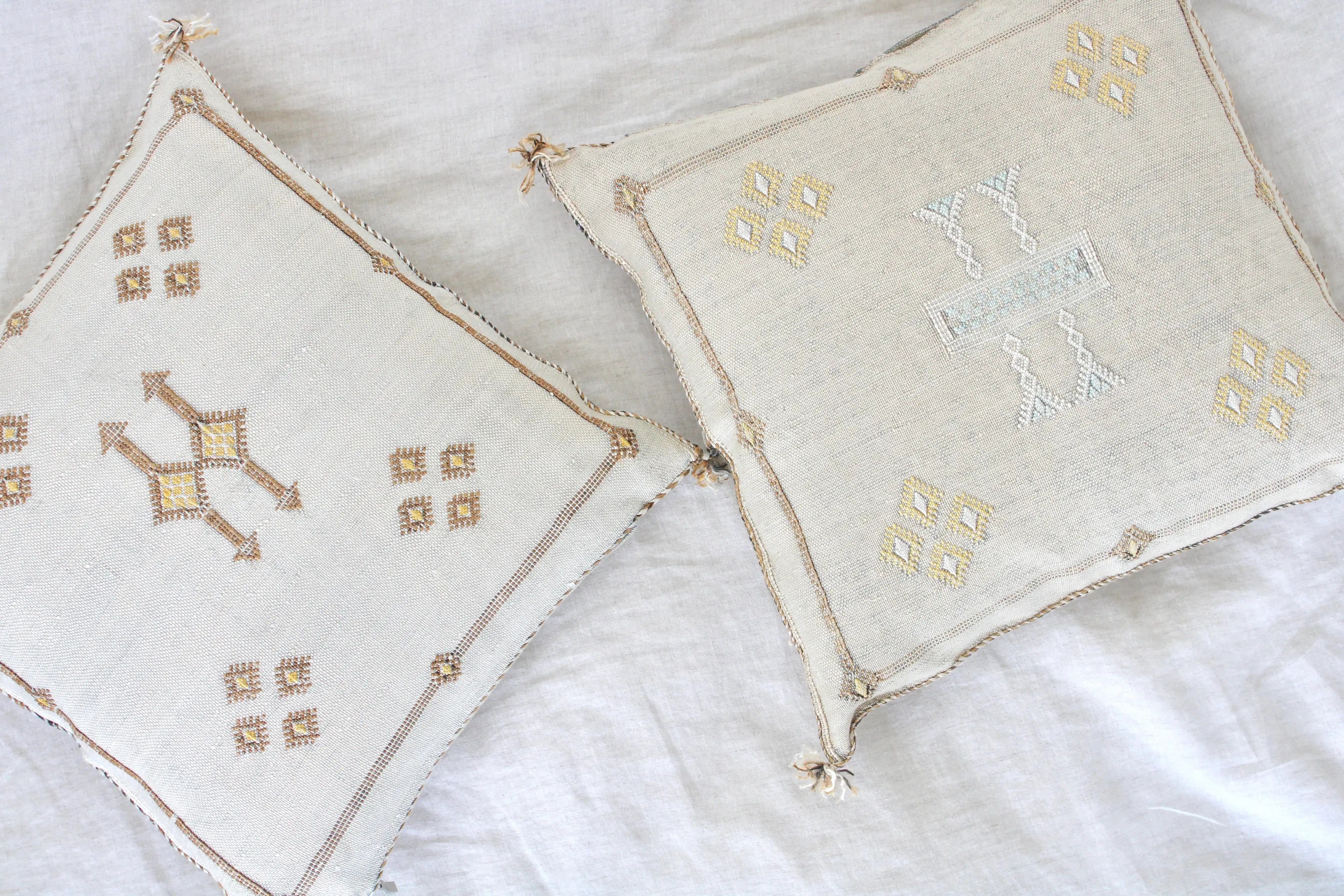 MOROCCO: OffWhite Premium Square Cactus Silk Cushion Cover
