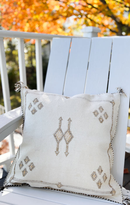 MOROCCO: OffWhite Premium Square Cactus Silk Cushion Cover