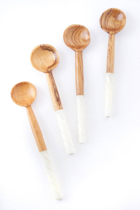 KENYA: Wild olive teaspoon with spiral handle