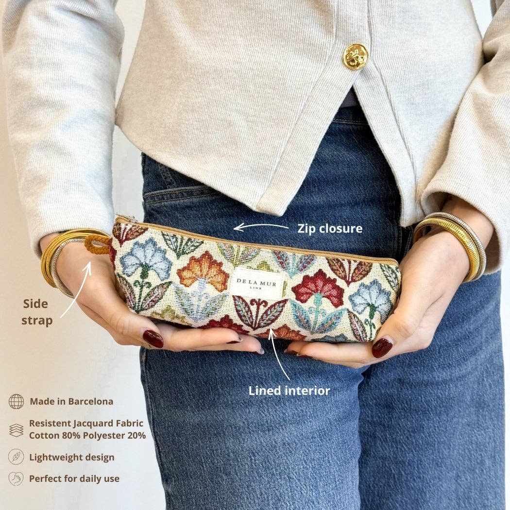 Trousse à crayons en jacquard floral – d'Espgagne