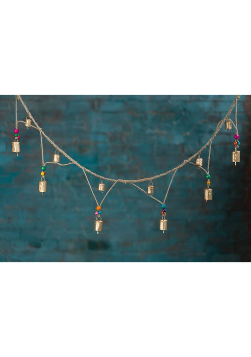 INDIA: Jute garland with bells and beads