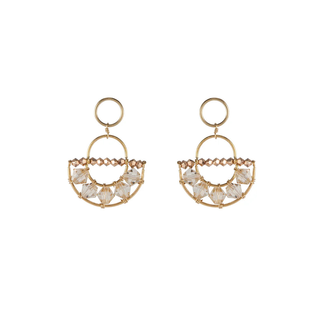 Olakira half-moon earrings – HONEY/ROSE GOLD 