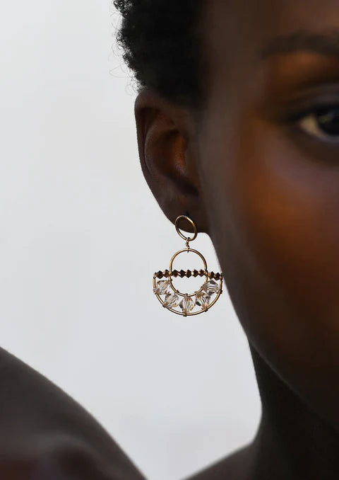 Olakira half-moon earrings – HONEY/ROSE GOLD 