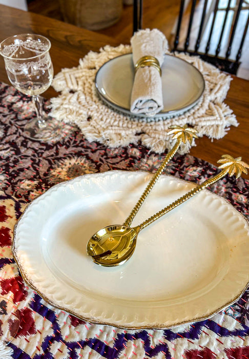 BALI Palm Tree Matte Cutlery Serving Spoon Set