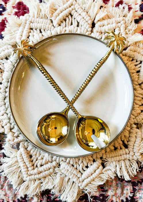 BALI Palm Tree Cutlery Serving Spoon Set Small