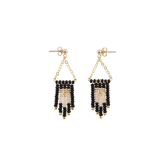 Small Decorative Earrings – BLACK/PINK/GOLD 