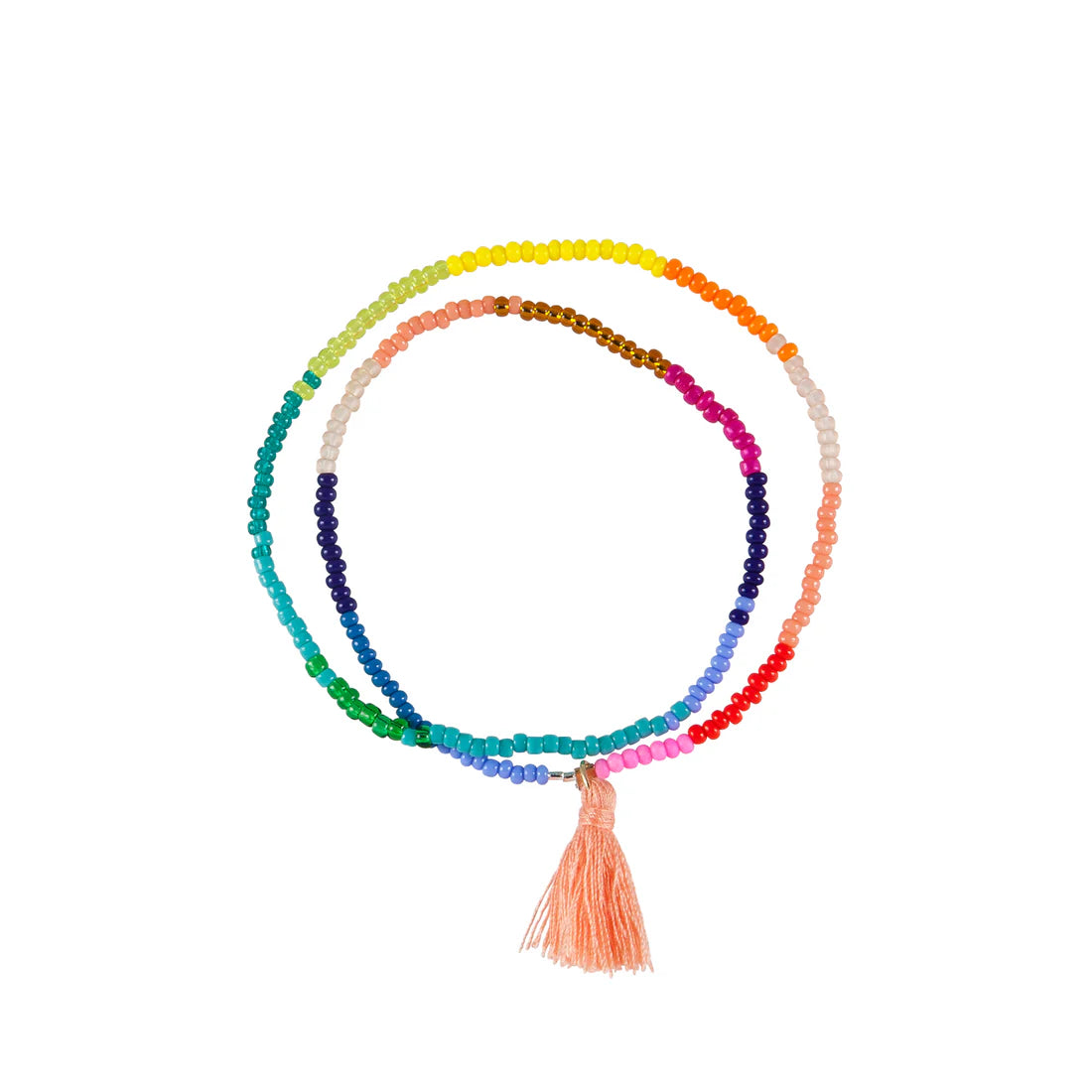 Bracelet élastique double tours multicolore de Tanzanie