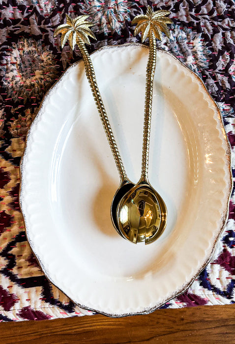 BALI Palm Tree Matte Cutlery Serving Spoon Set