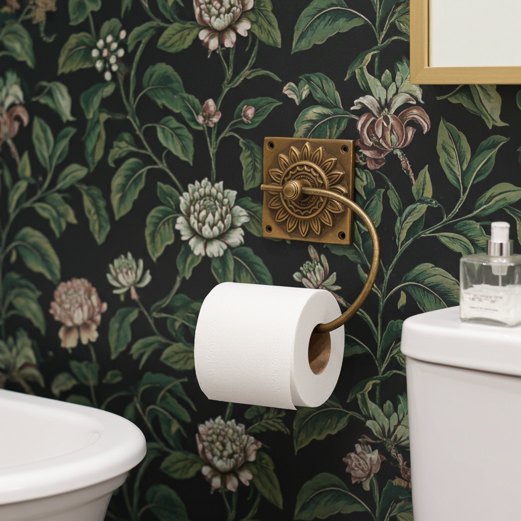 BALI Flower Toilet Roll Holder