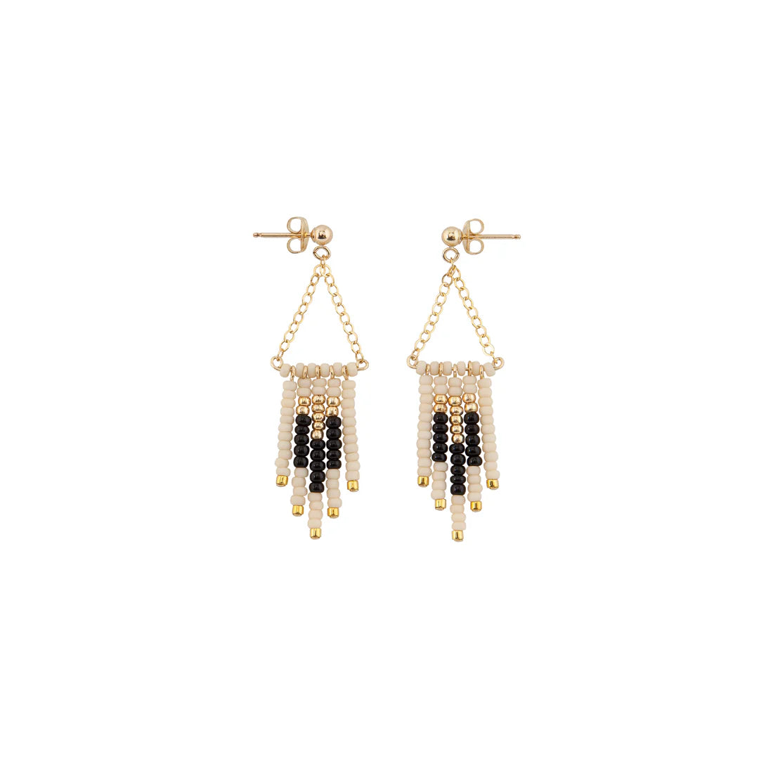 Small Decorative Earrings – BLACK/PINK/GOLD 