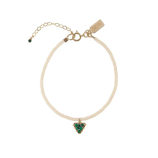 Bracelet simple avec pendentif triangle en malachite de Tanzanie