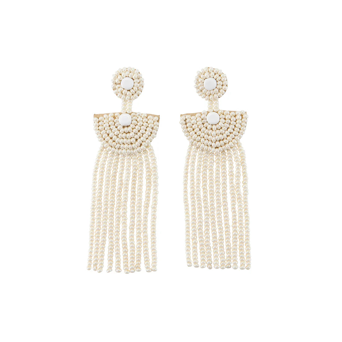 Boucles d'oreilles pendante avec disque couleur perle de Tanzanie