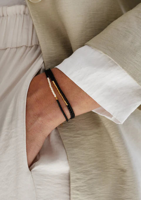 Endito triple wrap bracelet – BLACK/PINK/GOLD