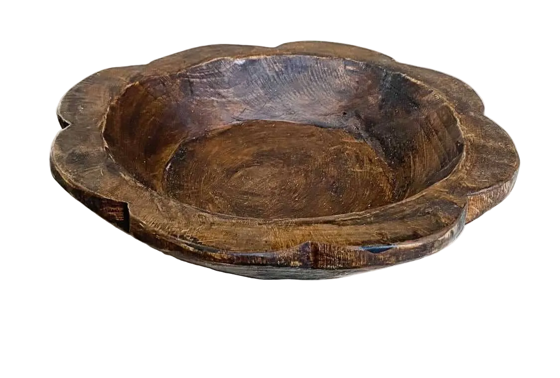 Mexico: Natural Flower Pasta Bowl, Handmade Farmhouse Decor #B - 7.3