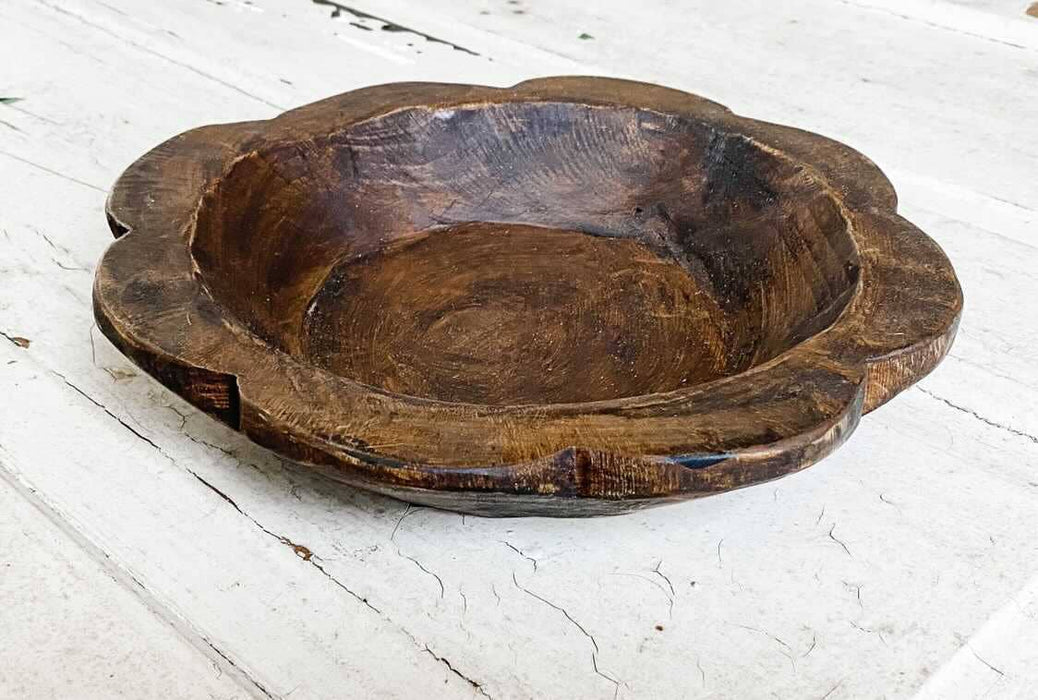 Mexico: Natural Flower Pasta Bowl, Handmade Farmhouse Decor #B - 7.3
