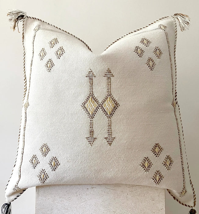MOROCCO: OffWhite Premium Square Cactus Silk Cushion Cover