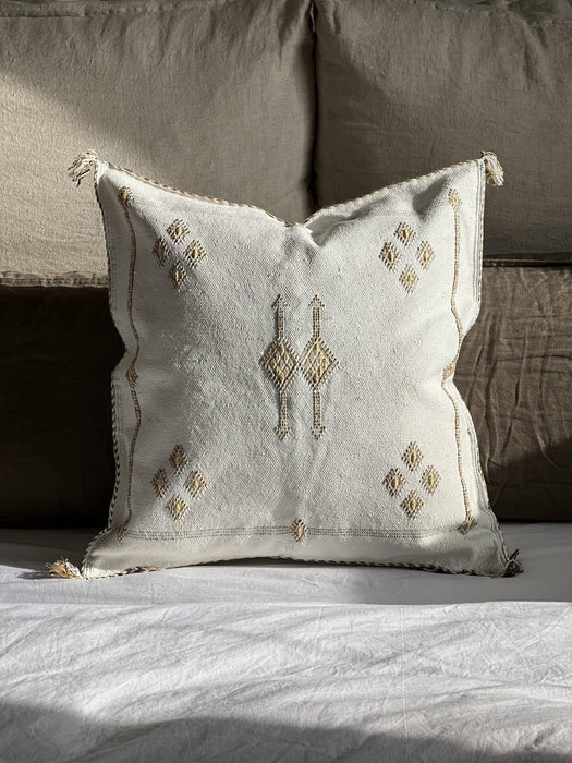MOROCCO: OffWhite Premium Square Cactus Silk Cushion Cover
