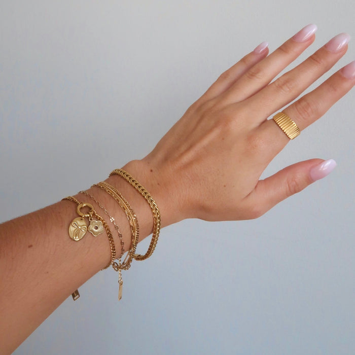 Bow and Flower Bracelet – Gold /Bow and Flower Bracelet- Gold