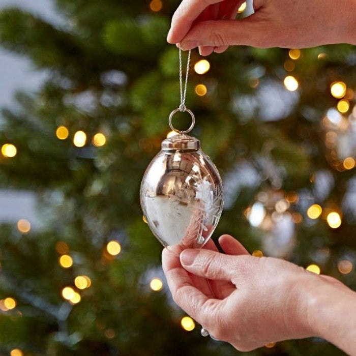 Set of 3 antique-effect glass Christmas baubles