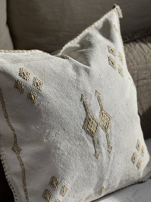 MOROCCO: OffWhite Premium Square Cactus Silk Cushion Cover