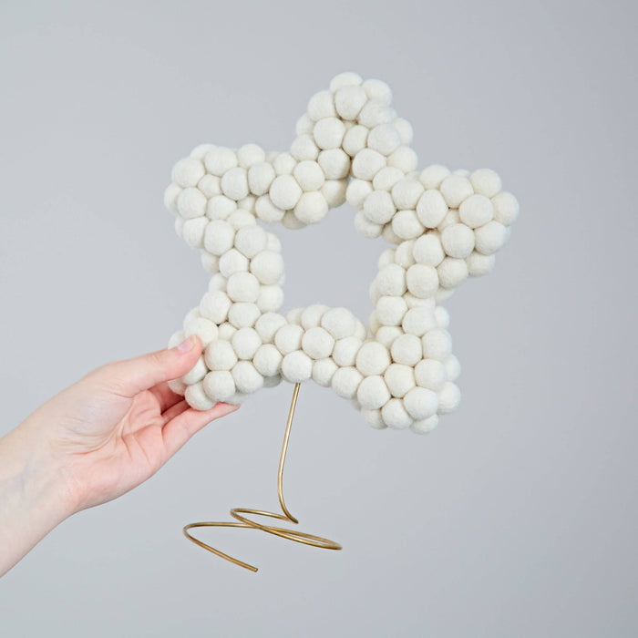 Natural felt balaclava in the shape of a star