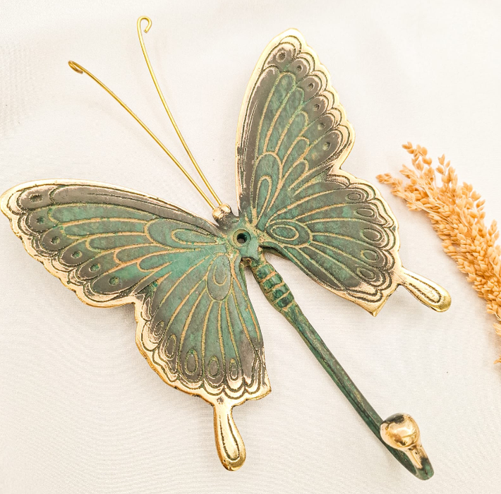 Brass Butterfly Antenna Hook L