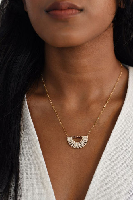 Olakira half-moon necklace - pink